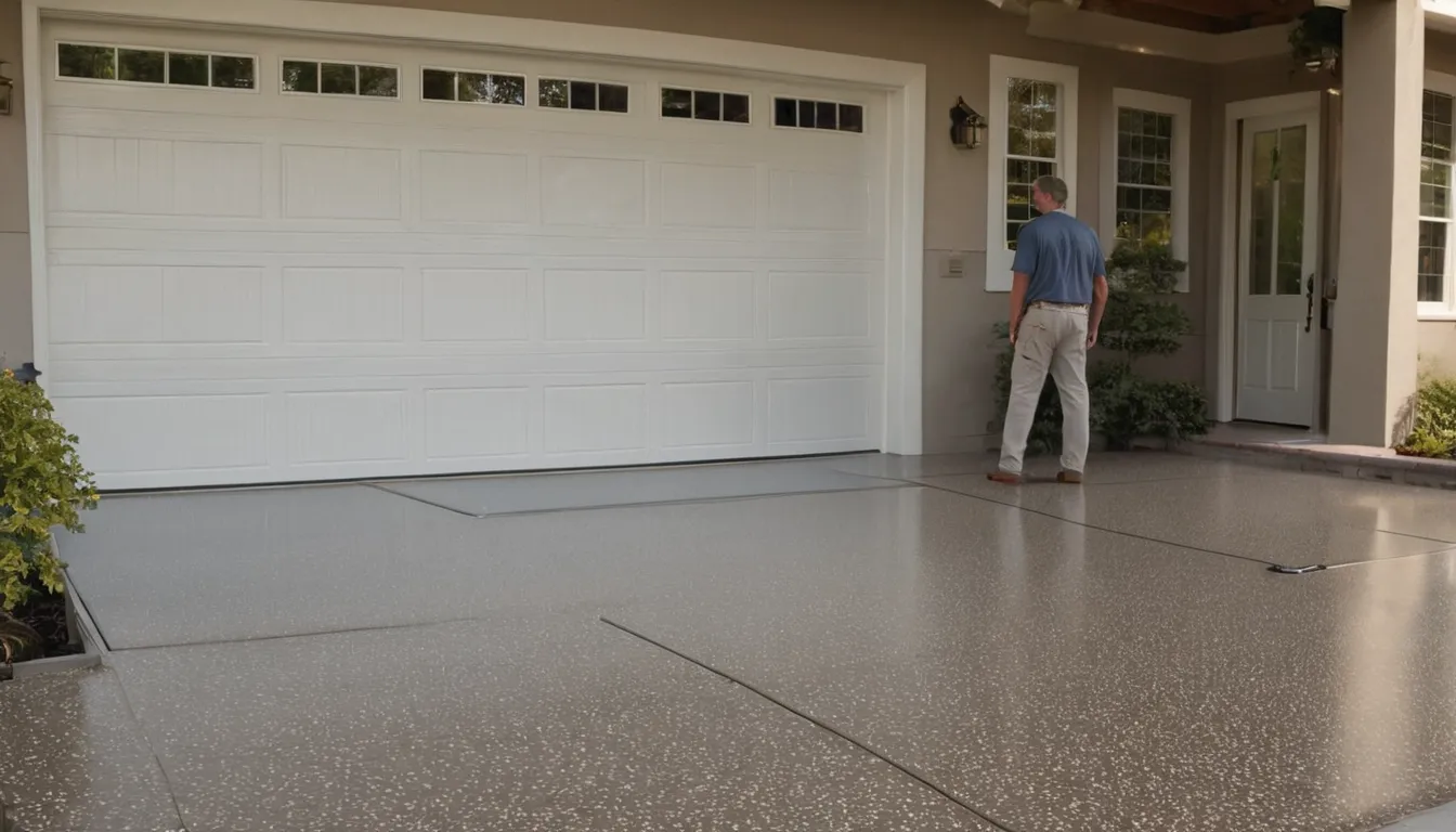 Freshly coated polyaspartic garage floor with a flake finish in a home near Sandy Springs